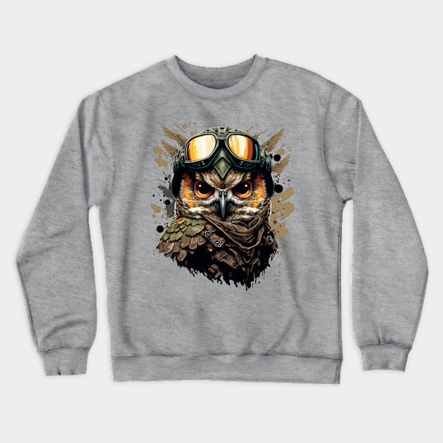 military owl Crewneck Sweatshirt by Mailson